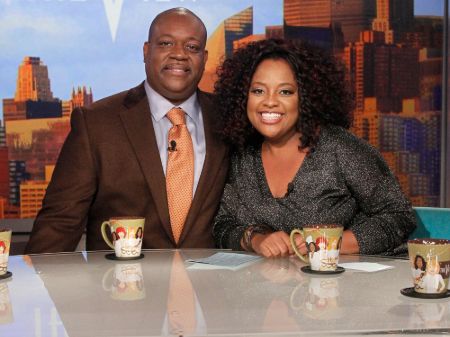Sherri Shepherd poses a picture with second husband Lamar Sally.